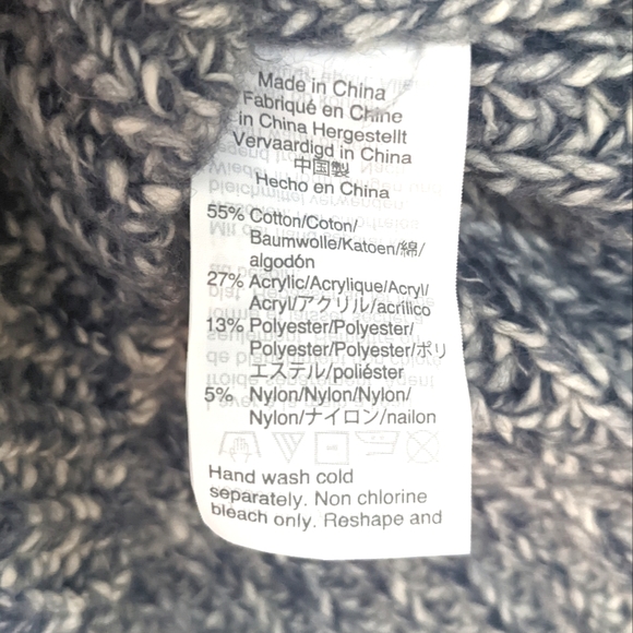 J Crew Point Sur ribbed turtleneck sweater in marled blue - Picture 4 of 5